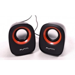 Punta Pearl 6 W Black & Orange 2.0 Channel Wired Desktop / Laptop Speaker