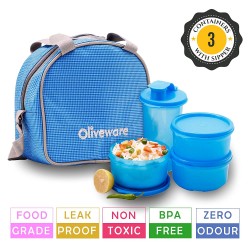 Oliveware Imperial Lunch Box - 3 Containers with Tumbler 1