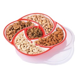 Oliveware Plastic Dry Fruit Candy Container - Red 4