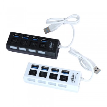 ADNET AD818 4 Port USB 3.0/2.0 HUB with independent Switch and LED Indicator