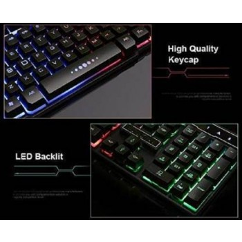 Tech-Com RAINBOW 999 WIRED KEYBOARD Wired USB Gaming Keyboard  (Black) 1