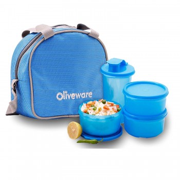Oliveware Imperial Lunch Box - 3 Containers with Tumbler